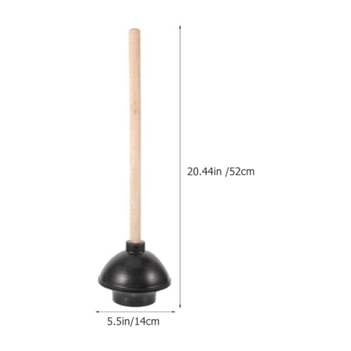 Desatascador de goma con mango de madera resistente pack de 2 unidades para tuberías y lavabos 3