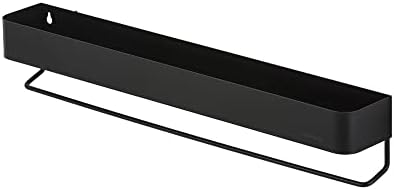 Sealskin Wall Tray with Towel Rail, Metal, Black, 55 cm