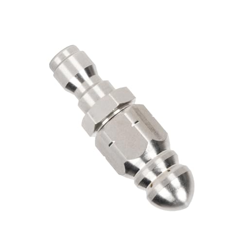 1. Boquilla de drenaje de acero resistente de 1/4 pulgadas con 6 chorros de alta presión para eliminar obstrucciones para tuberías y alcantarillado, potente boquilla de descalcificación de tuberías