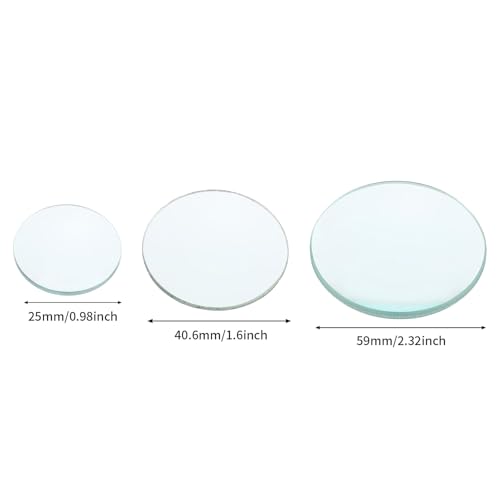Image of 25mm, 40mm, 60mm Diameter Double Convex Lens Physics Teaching Tools, Convex Mirror for Magnifier, Optical Lenses Kit for Junior High School Physics Laboratory Experiment Double Concave Lens