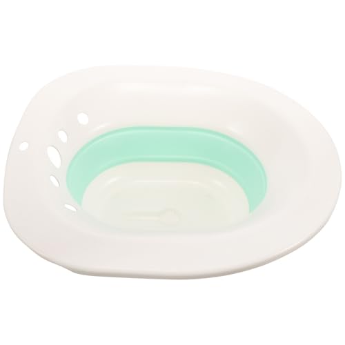 Totority Baño Fácil y Tpr Pp Ahorro Almacenamiento Material de Asiento Plegable Diseño Antidesbordamiento de Espacio para Inodoro para Cuidado Posparto y Remojo