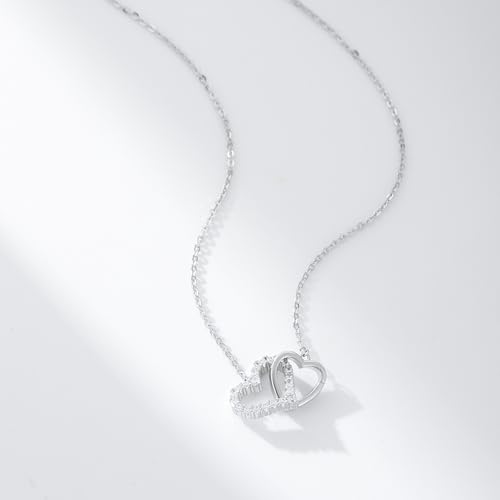 18K Gold Plated S925 Sterling Silver Heart Necklace Elegant Romantic Jewelry Birthday Gift for Women3