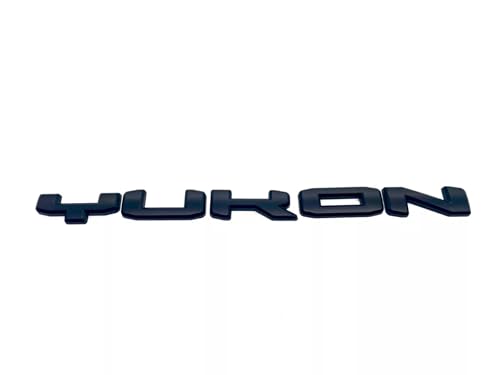Image of 4Pcs Kit Yukon SLT Letters Emblem 3D Door Rear Nameplate Badge Decal Sticker Yukon XL Replacement for 2021-2023 Yukon SLT (Overlay Emblem Matte Black)