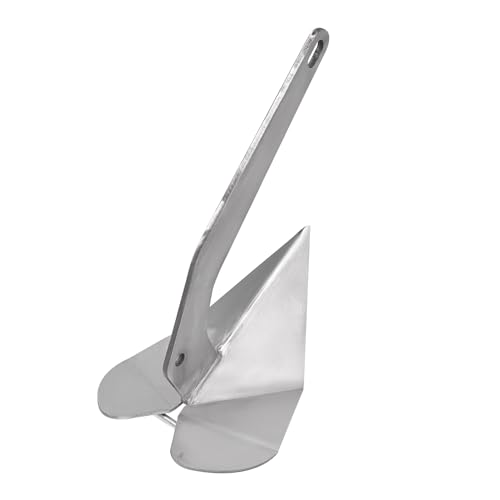 Boat Anchor 18 LBS, Delta Anchor 316 Stainless Steel Triangle Plow Anchor Wing Style Anchor Sailing Boats Anchor for Small Yachts Pontoon Fishing Boats