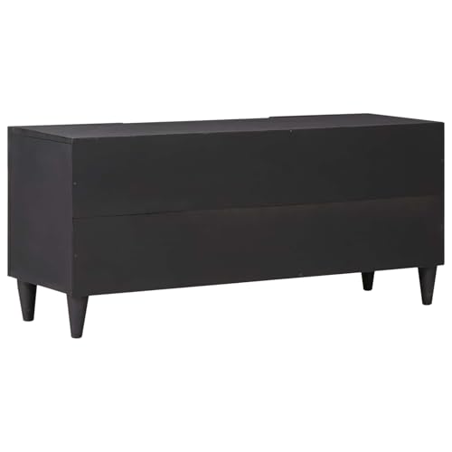 Mueble de madera de mango maciza con cajón y elegante grabado floral multicolor 4