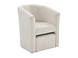 Vente-unique - Fauteuil Cabriolet et Pouf en Tissu Bouclette Blanc Jovana...