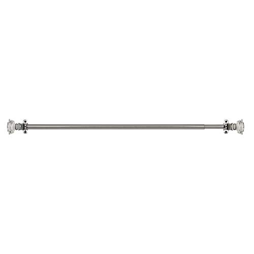 ACHIM Home Furnishings, Crystal, Innovative Decorative Room Darkening Wrap Around Rod & Finial-Brighton, 66" up to 120", Inch Extends to 120-Inch by ACHIM - Used condition - US$19.53