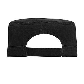 OTTO Garment Washed Superior Cotton Twill Binding Trim Visor Military Cap - Black