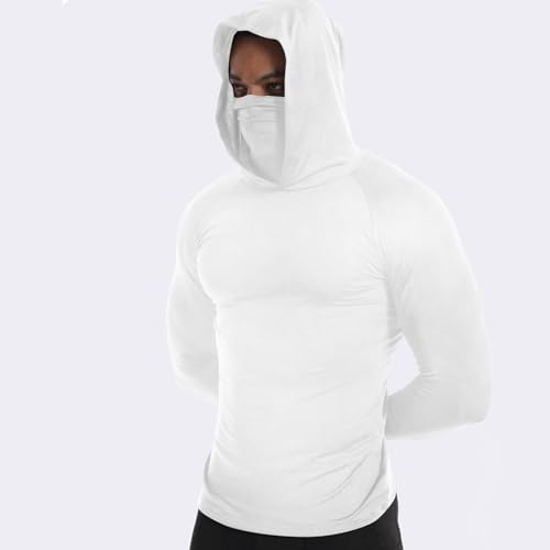 Hoodies for Women Men with Face Mask Sun Protection Hiking Hoodie Shirt UPF 50+ Long Sleeve T-Shirts Lightweight2