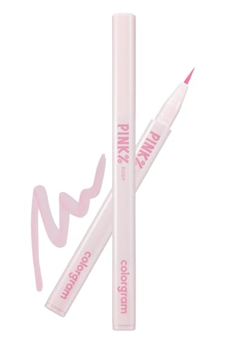 COLORGRAM Shade Re-Forming Brush Liner 04 Pink | Silky-Smooth Soft Long-Lasting Eyeliner, Point Eye Makeup, Smudgeproof, All Day Wear Party Makeup