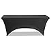 Iceberg Stretch-Fabric Table Cover, Polyester/Spandex, 30" X 72", Black