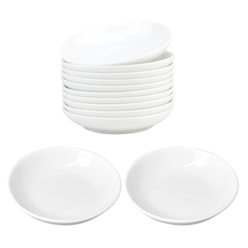 Platos de tinta para caligrafía y pintura TOMETURE redondos de cerámica blancos