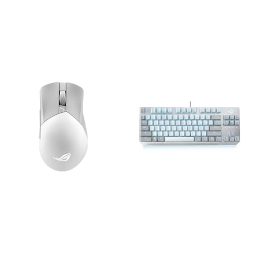 Image of ASUS ROG Gladius III Wireless Gaming Mouse, 36000 DPI, 6 Buttons, Replaceable Switches & ROG Strix Scope NX TKL Moonlight White Wired Mechanical RGB Gaming Keyboard