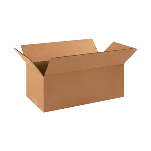 Image of BOX USA 1686 Long Corrugated Cardboard Box 16 inch L x 8 inch W x 6 inch H, Kraft, For Shipping, Packing and Moving (Pack of 25)