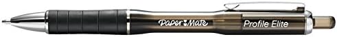 Paper Mate Profile Elite Retractable Ballpoint Pens, Bold Point (1.4mm), Black, 12 Count