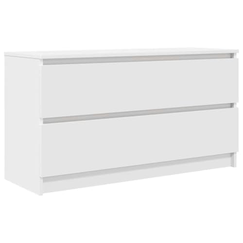 vidaXL Meuble TV Blanc 100x35x54 cm Bois d'ingénierie, Banc TV, Meuble HiFi, Centre de Divertissement, Buffet TV, Meuble multimédia, Console TV