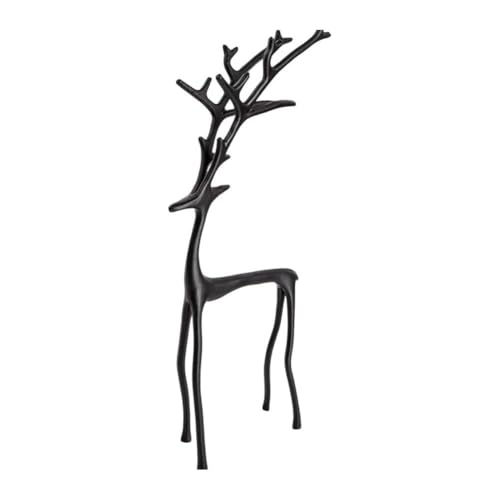 Estatuas De Renos Negros, Escultura De Ciervo De Metal, Figuras Navideñas Modernas, Estatua Minimalista, Adornos De Mesa, para Repisa De Chimenea, Sala De Estar, Dormitorio, Decoración del Hogar