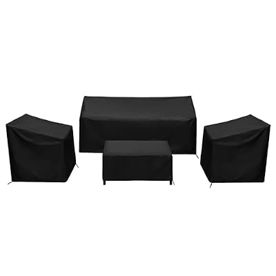 Baner Garden Patio Furniture Covers,Outdoor Furniture Cover Waterproof,Patio Furniture Set Covers for 4 Piece Outdoor Conversation Set,Patio Covers Set-XX-Large (Black)
