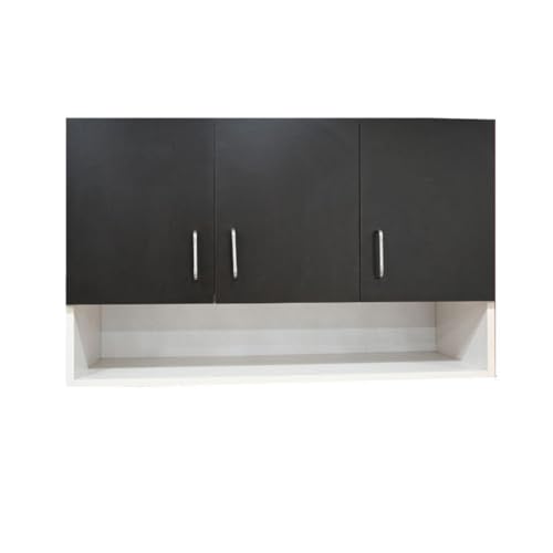 Image of Multipurpose Storage Cabinet & Adjustable Shelf Space Organizer Engineered Wood Termites Resistance Wall Mounted for Office, Kitchen, Bedroom (Flowery Wange & Highland Pine, Door 3)