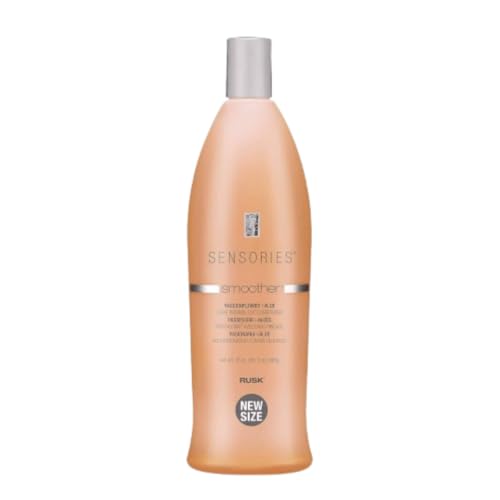 RUSK Sensories Smoother Leave-In Conditioner with Passionflower & Aloe - Frizz Control, Shine and Sun Protection for Thick & Thin Hair - Moisture for Straight, Curly & Dry Hair - Sulfate Free (35oz)
