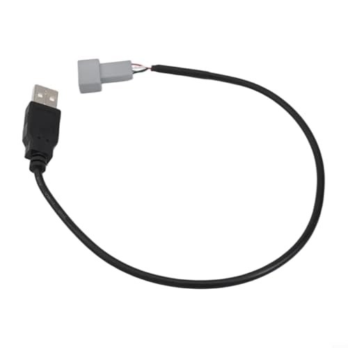 Honseadek Cable adaptador USB para vehículos - Cable de extensión de interfaz de audio de coche de 4 pines a USB 2.0 hembra a macho, compatible con sistemas multimedia (USB)