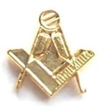 Hart Qualität Emaille Emblems-Gifts Freimaurer Cut Out Gilt quadratisch und Kompass Wappen Emaille Pin-Anstecker