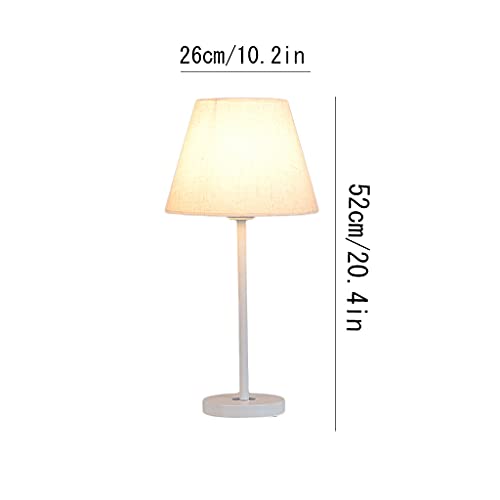 Lámpara de mesa con pantalla de tela y base de hierro miniatura 2