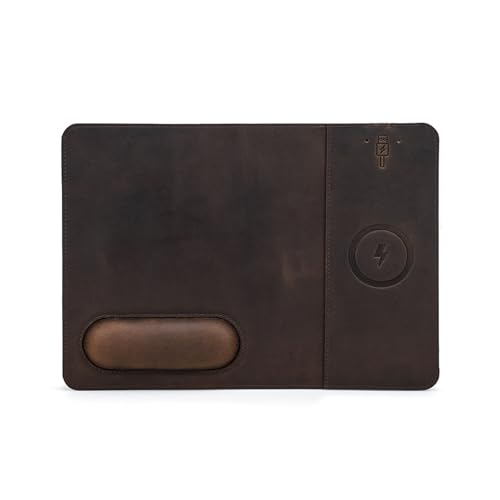 Tapis de souris ergonomique en cuir pour organiser un bureau de télétravail confortable