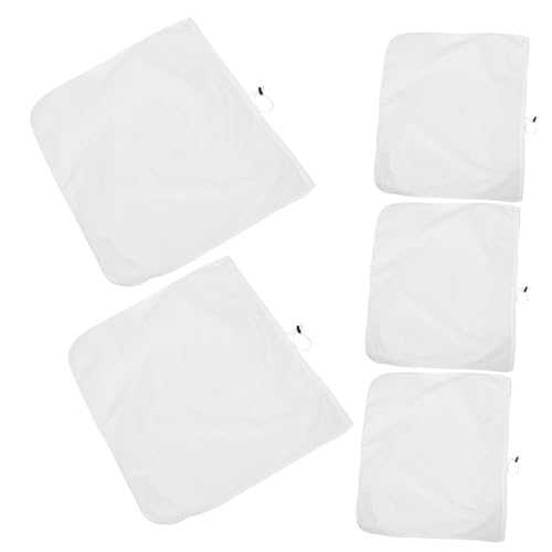 FUNOMOCYA 5pcs Reusable Drawstring Filter Bags Fine Mesh Strainer Pouches for Home Brewing Kitchen Filtering Bags for Nut Milk and Juice Preparation