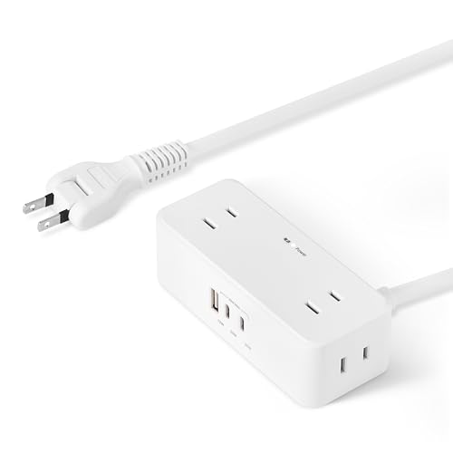 Amazonベーシック 電源タップ (ACコンセント4口 20W USB-C高速充電 USB-Cポート×2 USB-Aポート×1 延長コード1.5m) 自宅・オフィス・旅行用 11.7cm × 5.0cm × 3.7cm TUV認証済み