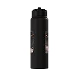 Black Labrador Puppy Sipping Iced Coffee In Sunglasses Stainless Steel Insulated Water Bottle