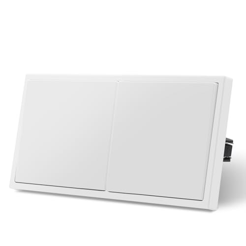 MVAVA Lichtschalter Unterputz, Standard Lichtschalter 1 Fach 1 Weg, Kunststoffe Wandschalter 80mm x 150mm, Weiß, M2-Serie