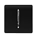 Price comparison product image Trendi 1 Gang 2 Way 240V Screwless Raised Front Plate Plastic Artistic Modern Glossy 10 Amp Chrome Rocker Single Electrical Wall Light Switch Matt Black - ART-SS2MBK