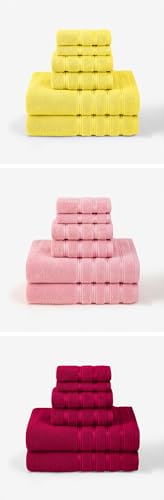 Toallas de baño grises suaves y absorbentes: juego de 6 piezas transpirables para adultos 19A 6