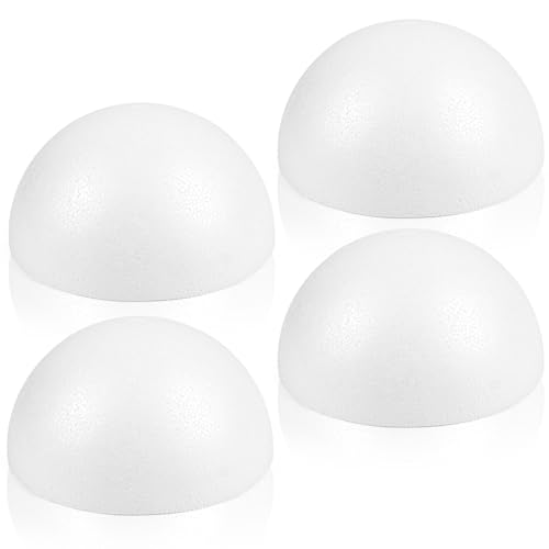 CCINEE 4Pcs Half Foam Balls 8 Inch Large Polystyrene Half Balls Smooth White Foam Ball for Art and Craft School Projects Wedding Home Centerpieces Christmas Easter Party Decorations