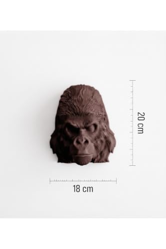 Duvar Dekoru, 3D Baskı Goril Başı Ofis ve Çalışma Odası için Dekoratif Heykel Figür Kahverengi 15 x 20