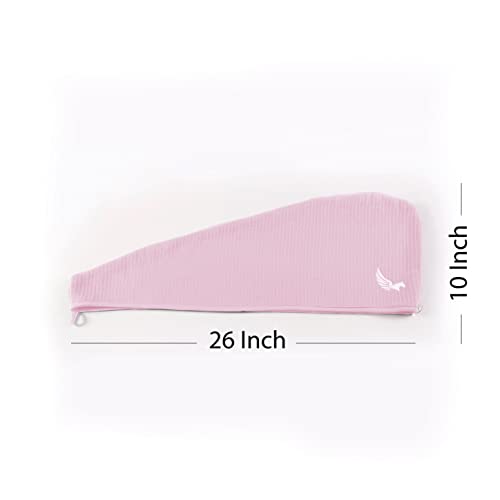 SELARUS 100% Turkish Cotton Hair Towel Wrap for Women,Non Microfiber,400-GSM(Grams per Square Metre),AntiFrizz,Hair Plop Waffle Towels for Curly,Long&Thick Hairs,Turban Head Wrap,1Pack10x26inc