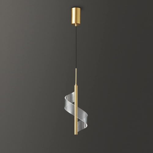 Lustre LED en laiton moderne suspendu en acrylique pour table à manger - 8