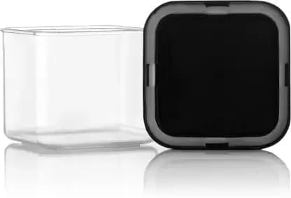 Image of Unbreakable Air Tight Square Plastic Containers Set For Kitchen Storage, Kitchen Container, Storage /Container Sets, Plastic Container, Air-Tight Design (500 Ml) (Black) (1)