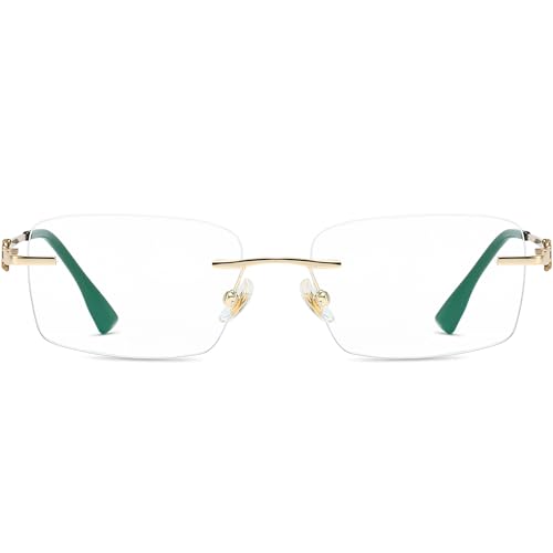 Image of Pure Titanium Rimless Glasses Frame for Men Rectangle Optical Frameless Eyeglasses Frames Lightweight Eyewear YJ2201
