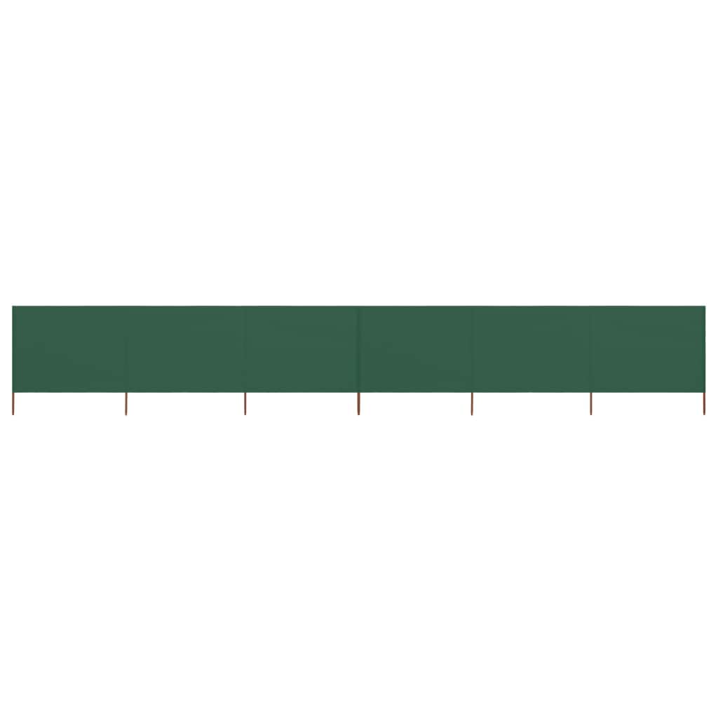 "vidaXL 6-Panel Wind Screen, Green Non-Woven Fabric Side Awning with Wooden Poles- Large Coverage for Patio, Deck, Garden 800x120 cm"