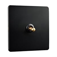 Funktioneller Edelstahl-Panel-Lichtschalter mit stilvollem Messinghebel für Hotels und Fabriken (1-Gang)