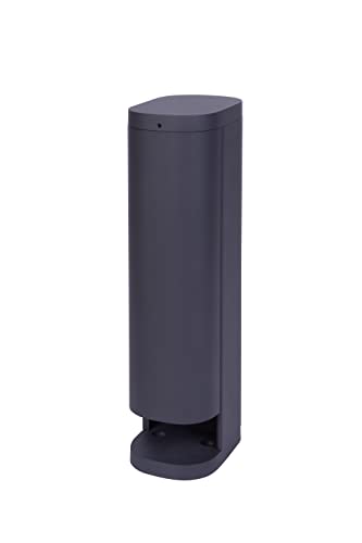 BOLD 19486 Volo smarte Garten Steckdose aussen (Steckdosen-Säule) Anthrazit (2X Schuko | Smart Home (iOS & Android) | WLAN | 3680 Watt | 9,5 x 13,5 x 38,5 cm | Einfache Montage)