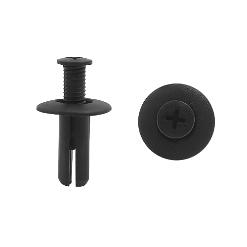sourcing map 20pcs 8mm x 20mm x 20mm Clips fixation rivets plastique noir pour aile auto voiture