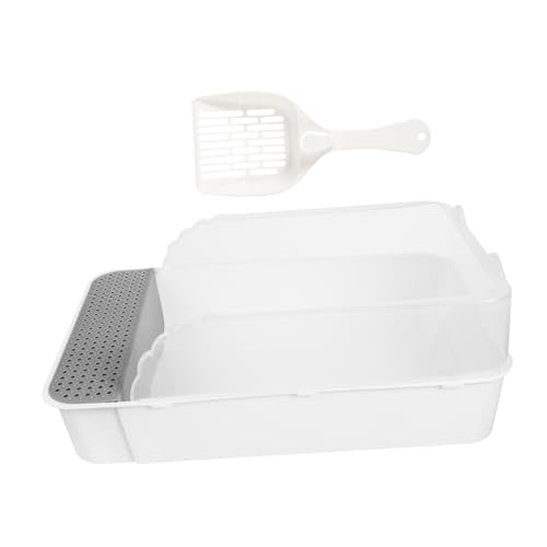 iplusmile 箱 猫のトイレ 猫のハンモック キット 猫トイレトレーナー 犬用トイレ 役職 トラッパー ペット用トイレ砂 ゴミ 尿 豆腐猫砂 猫用トイレトレイ 犬の訓練用トイレ 屋外 Pp 白い