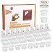 Cabinet Locks Child Safety, Baby Proofing Magnetic Drawer Locks,10 Locks + 2 Key with 8 Safety Corner Protectors-No Tools Or Screws Needed(White)