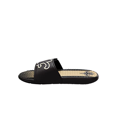 Image of FOCO mens NFL Team Stripe Logo Athletic Sport Shower Flip Flop Sandals Gel Slides