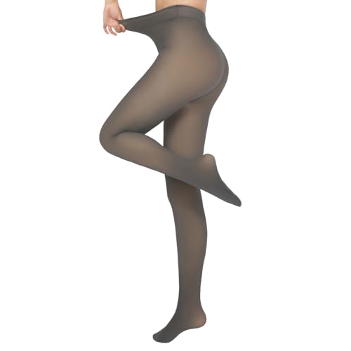 Image of Fleece Lined Tights Women,Warm Pantyhose leggings Women,Fake Translucent Thermal Tights for Winter
