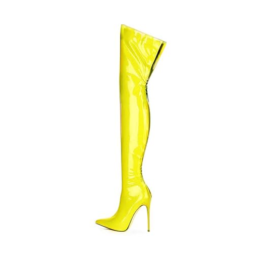 Image of Thigh high boots for women striped Back zipper Burgundy Zebra Print Over the knee Sexy gold white pointed toe Cow Print leopard Magenta stiletto heel