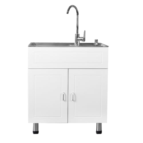 Ensemble D'évier De Cuisine Autoportant En Acier Inoxydable Meuble Evier Barbecue Exterieure Évier De Jardin Avec Robinet Pour Buanderie Jardin Garage...